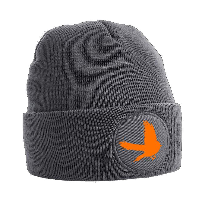 Orange Grey Bird Beanie